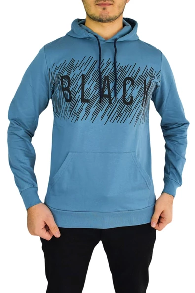 Erkek Kapüşonu Sweat Baskılı 1030 BGL-ST01733 - Resim 3
