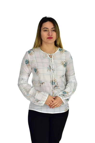 Kadın Çiçekli Bluz BGL-ST00591 - 4