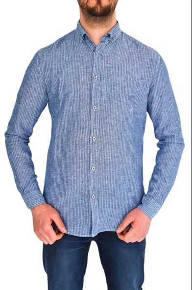 Erkek Spor Gömlek Silim Fit 9950 BGL-ST01842 - Resim 3