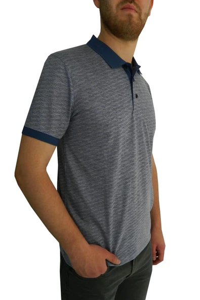 Erkek Polo Yaka Jakarlı Tişört Bgl-st01052 - Resim 6