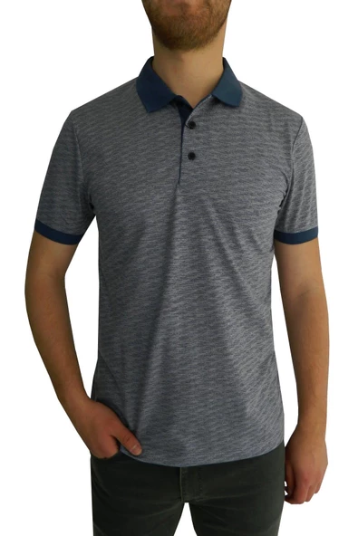 Erkek Polo Yaka Jakarlı Tişört Bgl-st01052 - Resim 2