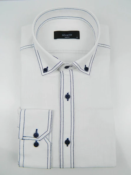 Erkek Slim Fitt Keten Gömlek Bgl-st00143 - Resim 3