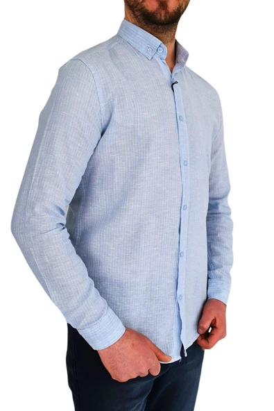 Erkek Spor Gömlek Silim Fit 9950 BGL-ST01842 - Resim 5