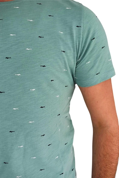 Erkek Sıfır Yaka Tişört T-768 BGL-ST01834 - Resim 9