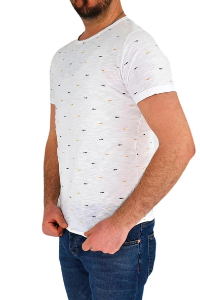 Erkek Sıfır Yaka Tişört T-768 BGL-ST01834 - Resim 4