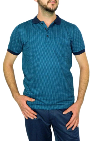 Erkek Polo Yaka Jakarlı Tişört BGL-ST00535