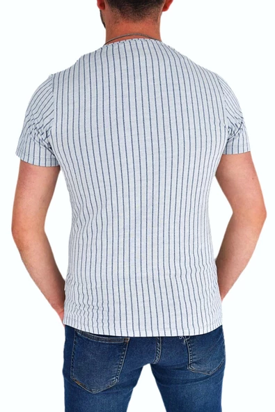 Erkek Sıfır Yaka Tişört T-748 BGL-ST01828 - Resim 6