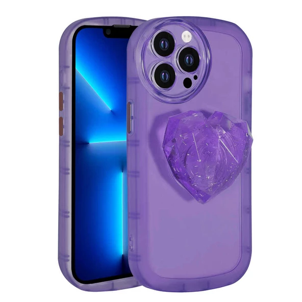 Vendas iPhone 13 Pro Max Kalp Serisi Kamera Korumalı Pop Soketli Renkli Neşeli Silikon Kılıf - 6
