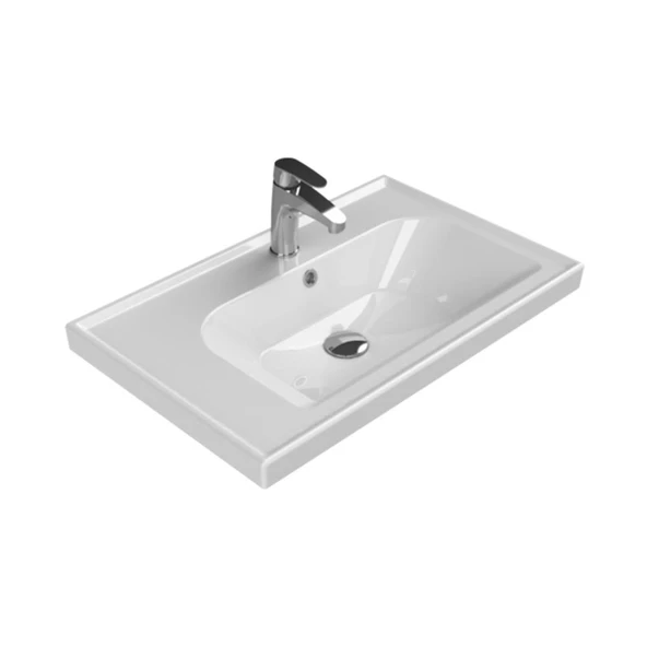 Turkuaz Cerastyle Frame Etajer Uyumlu Damlalıklı Lavabo 70x45 cm