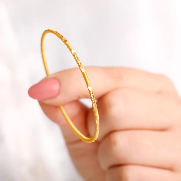 10 gr(gram) 22 Ayar Yıldızlı Ajda İşçiliksiz  Bilezik - 2