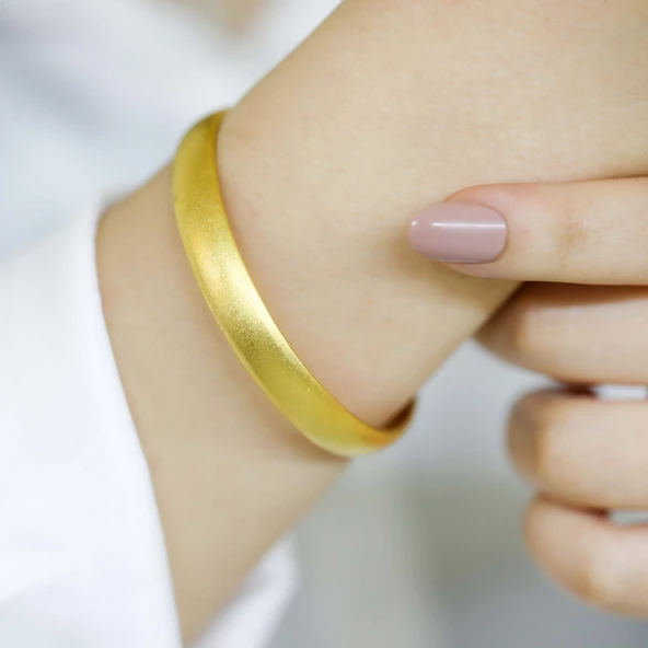 10 gr(gram) 10 mm 22 Ayar İşçiliksiz Şarnelli Bilezik TBCS010-1 - 2