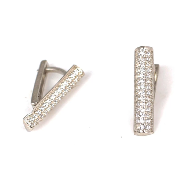 925 Ayar Gümüş Çubuk Taşlı Küpe - 4