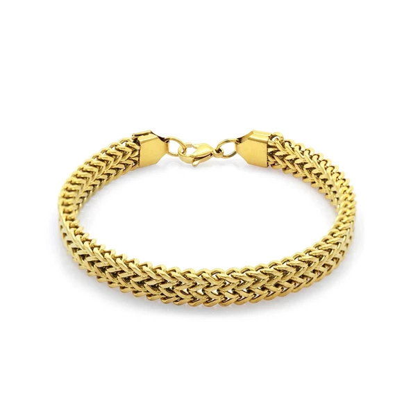 Pigado 316L Paslanmaz Çelik Çift Sıra Spiga Erkek Bileklik - 2