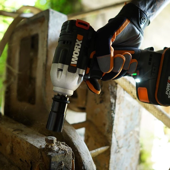 Worx Wx272 20Volt/2.0Ah Li-İon Çift Akülü Şarjlı 300Nm Kömürsüz Profesyonel Somun Sıkma - 10