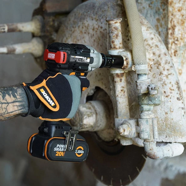 Worx Wx272 20Volt/2.0Ah Li-İon Çift Akülü Şarjlı 300Nm Kömürsüz Profesyonel Somun Sıkma - 8