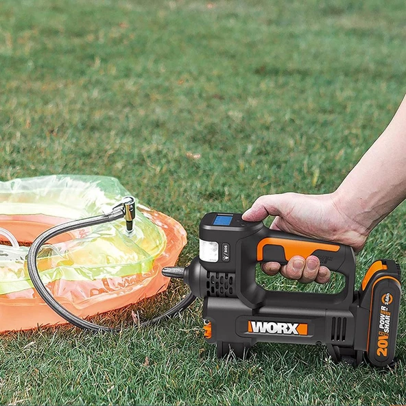 Worx Wx092.9 20Volt 150 Psı Ayarlanabilir Dijital Basınç Göstergeli Hava Pompası + Led Lamba (Akü Dahil Değildir) - 8