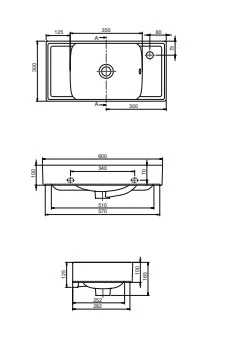 Sharp Etajerli Lavabo 60*30 Cm - 2