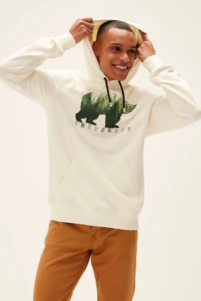 Bad Bear Integrity Kapüşonle Erkek Kırık Beyaz Sweatshirt 22.02.12.021