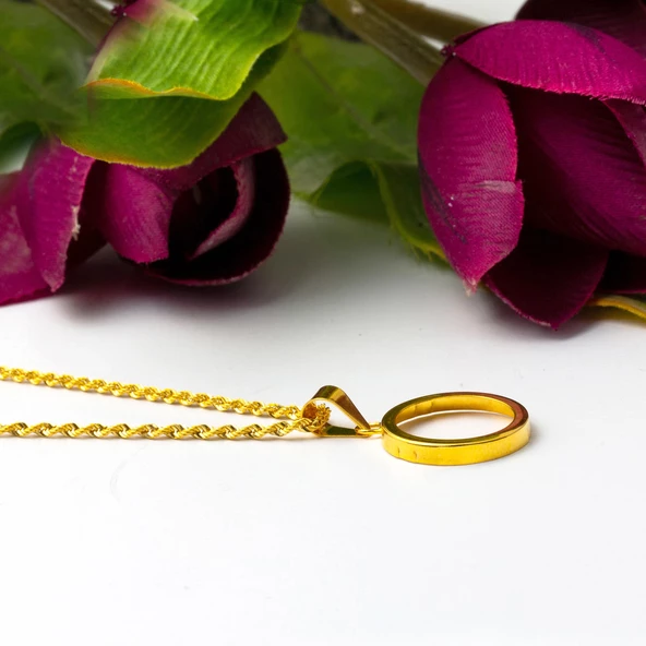 Çeyrek Altın Takılabilen 14 Ayar Kolye - Resim 3