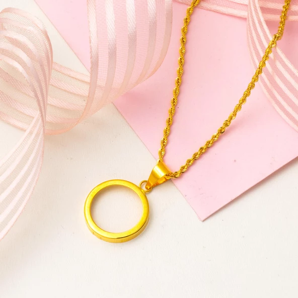 Çeyrek Altın Takılabilen 14 Ayar Kolye - Resim 6