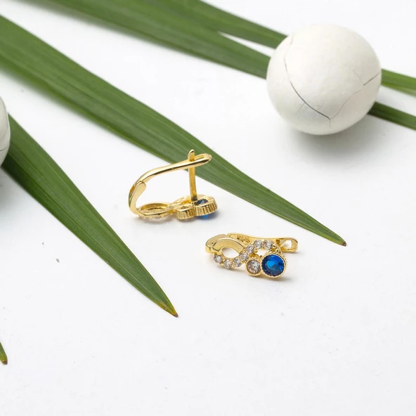 Sonsuzluk 14 Ayar Altın Çocuk Küpesi - Resim 4