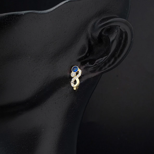 Sonsuzluk 14 Ayar Altın Çocuk Küpesi - Resim 2