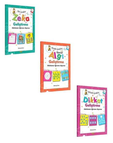 Kukla Zeka Geliştirme Dikkat Geliştirme Algı Geliştirme Seti 3 Kitap (6+ Yaş)