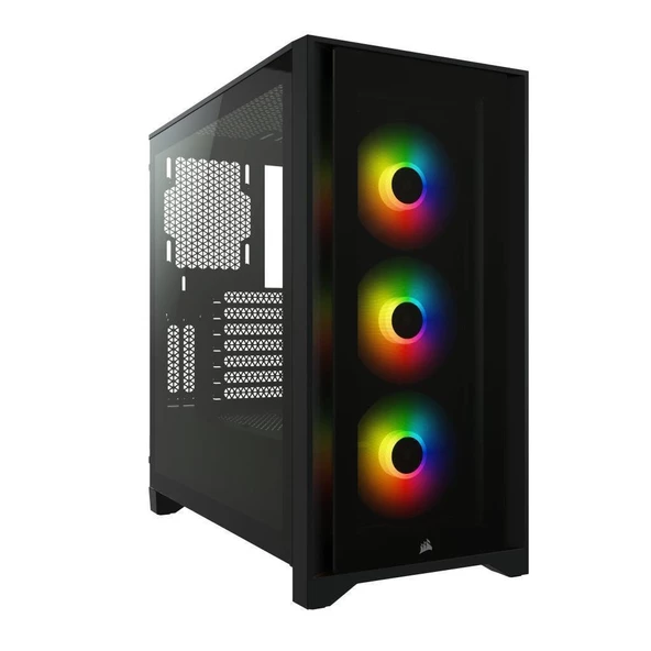 CORSAIR CC-9011204-WW ICUE 4000X RGB TEMPERLI CAM YAN PANEL MID TOWER BILGISAYAR KASASI SIYAH