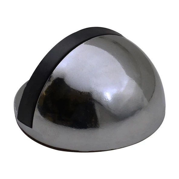 Yarımay Yapışkanlı Kapı Kolu Stoperi Tamponu Stop Metal Durdurucu Tutucu Tutacağı Füme 5 Adet - 2