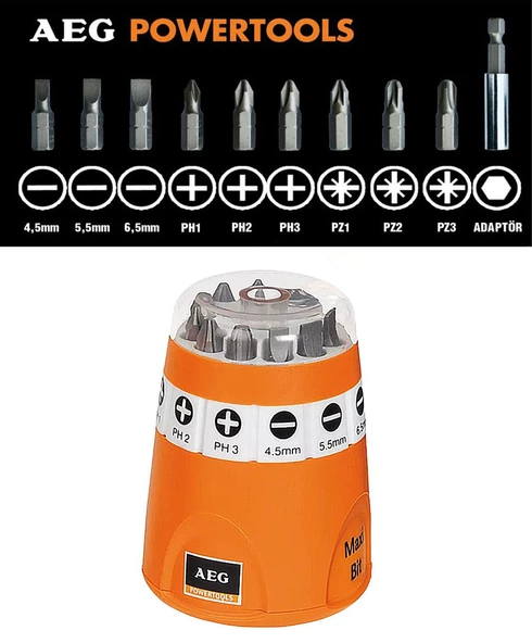 AEG Bits Uç Seti 10 Parça 1/4 Matkap Vidalama Ucu Seti 25 mm - 2