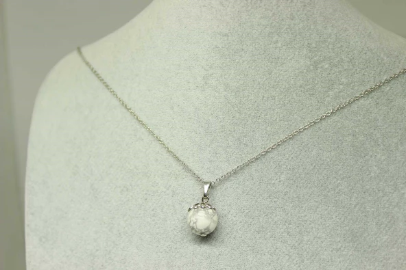 Havlit Taşı Kolye Ucu Zincirli - Resim 4