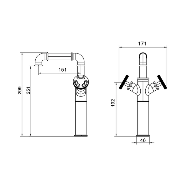 Newarc Vıctory Çanak Tıpı Lavabo Bataryası - Sıyah 105001 - 2