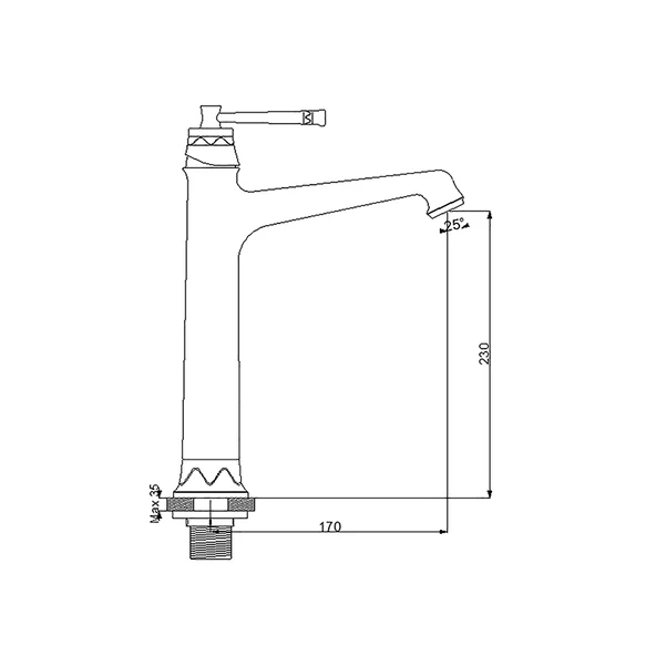Newarc Pera Çanak Tıpı Lavabo Bataryası - Parlak Bakır 961005 - 2
