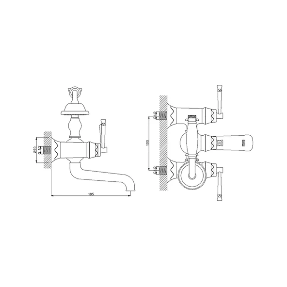 Newarc Pera Banyo Bataryası - Parlak Bakır 961513 - 2