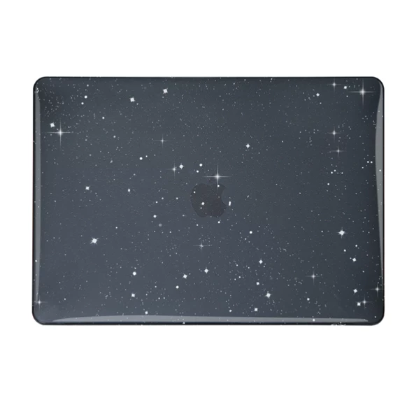 Macbook Pro Kılıf 14.2 inç M1-M2-M3-M4 Simli Kristal Star (14" Pro) A2442 A2779 A2992 A2918 A3112 A3401 A3185 ile Uyumlu - 6