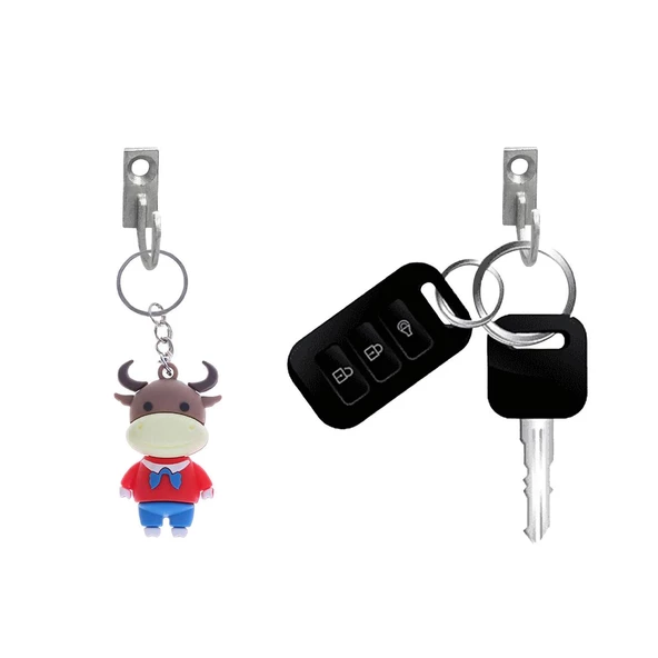 Duvar Dolap Çekmece Kapı Anahtar Askı Anahtarlık Askısı (5 ADET) - 5