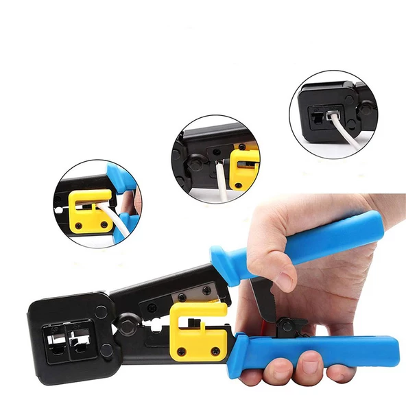 RJ45 sıkma pensesi Cat5 Cat5e Cat6  sıkma aracı RJ45/RJ12 pense - 4