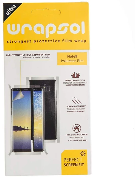 Wrapsol Samsung Galaxy Note 9 Ön | Arka Ekran Koruyucu Poliuretan