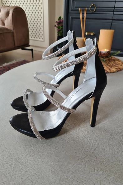 015 1000 Topukla Kadın 11cm Topuk Abiye Ayakkabı - 3