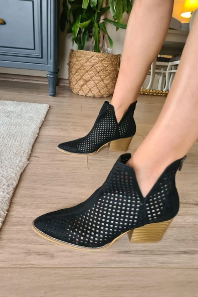 019 1015 Topukla Kadın Süet Yazlık Bot - 12