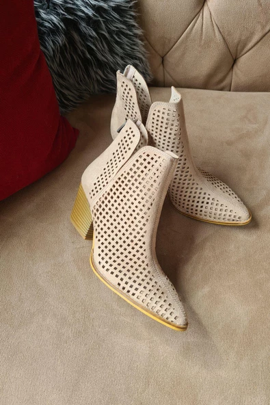 019 1015 Topukla Kadın Süet Yazlık Bot - 4