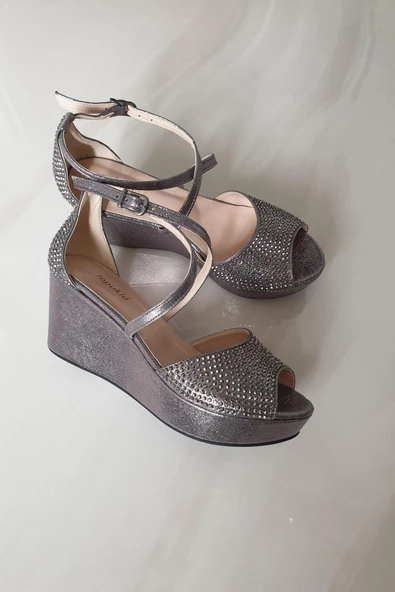 036 4176 Topukla Kadın Feta Dolgu Topuklu Taşlı Abiye Ayakkabı - 2