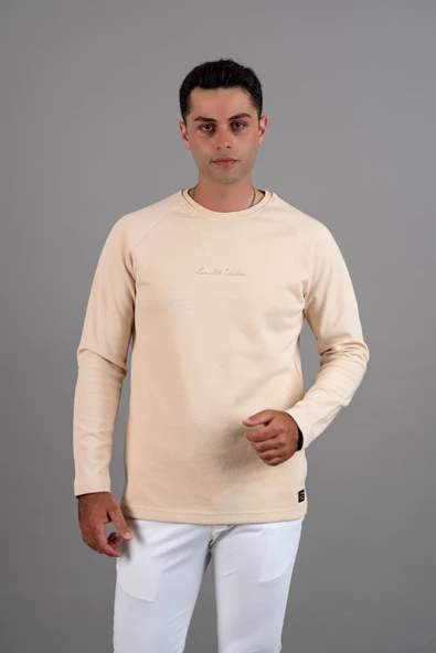 SLİMFİT BASKILI SIFIR YAKA UZUN KOL ERKEK SWEATSHİRT - 2