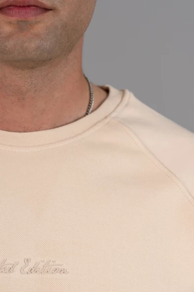 SLİMFİT BASKILI SIFIR YAKA UZUN KOL ERKEK SWEATSHİRT - 4