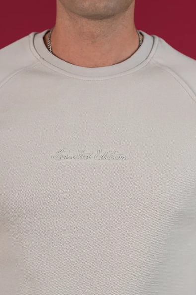 SLİMFİT BASKILI SIFIR YAKA UZUN KOL ERKEK SWEATSHİRT - 11