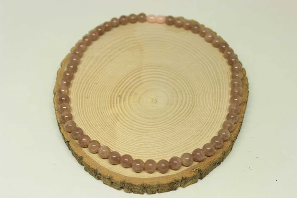 Çilek Kuvars Taşı Kolye 8mm (klipsli) - 3