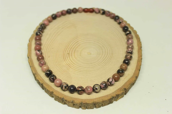 Rodonit Taşı Kolye 8mm (klipsli) - 3