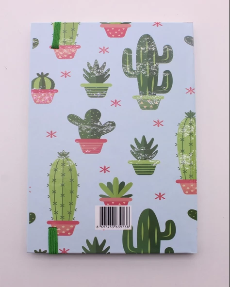 Lastikli Noktalı Sert Kapak Kaktüs Defter - 4
