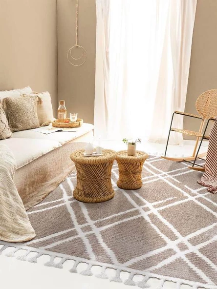 Mandaş Halı Cool CL04 Beige İskandinav Peluş Dokulu Makine Halısı - 80X150CM - 2