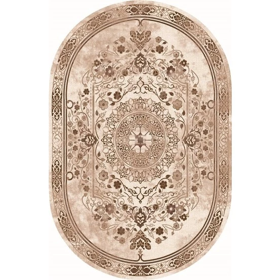Brillant Latex Oval Kaymaz Taban Halı-BEST HLE11308.804-(130x190)